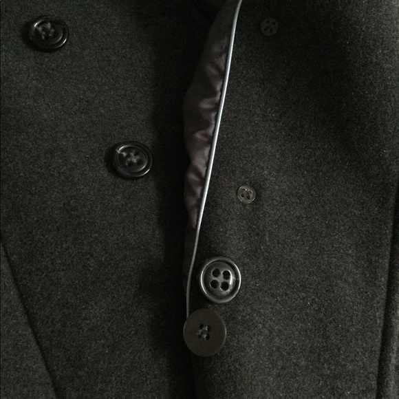Preston & York Classic Double Breasted Pea Coat in Dark Gray Wool - Picture 5 of 9